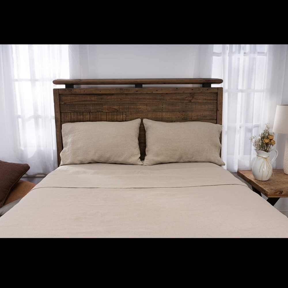 Brand New Organic Natural Linen Full Flat Sheet 82x96